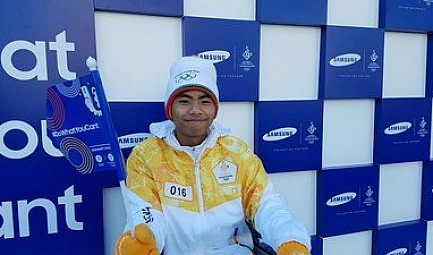Un porteur de la flamme spécial fait ses débuts aux Jeux Olympiques d'hiver de PyeongChang